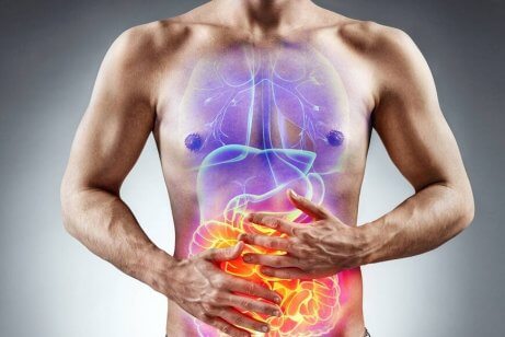 Infiammazione dell'intestino a causa della celiachia.