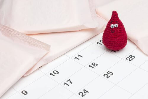 Calendario del ciclo mestruale.