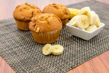 Muffin vegani alla banana.