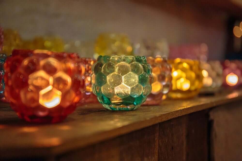 Candele in vetro.