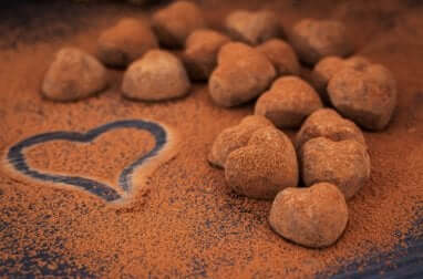 Praline a forma di cuore.