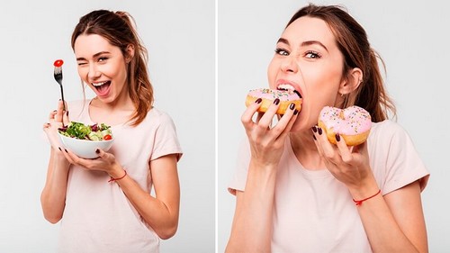 Donna con food craving.