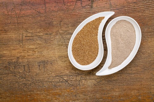 Farina di teff ying yang.