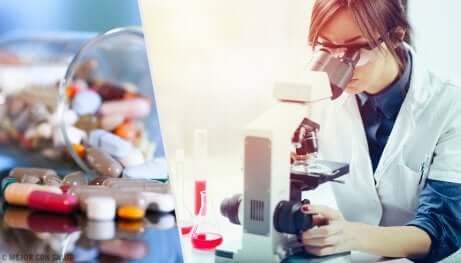 Analisi al microscopio di medicinali fotosensibili.