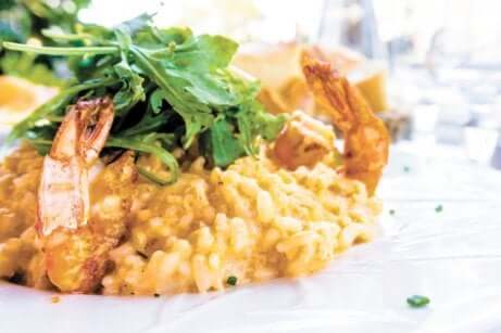 Risotto con gamberi.