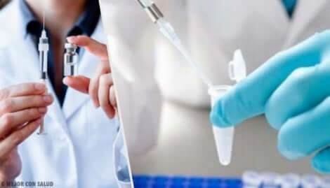 Siringa in laboratorio.