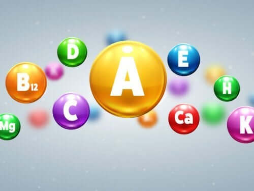 Diversi gruppi di vitamine.