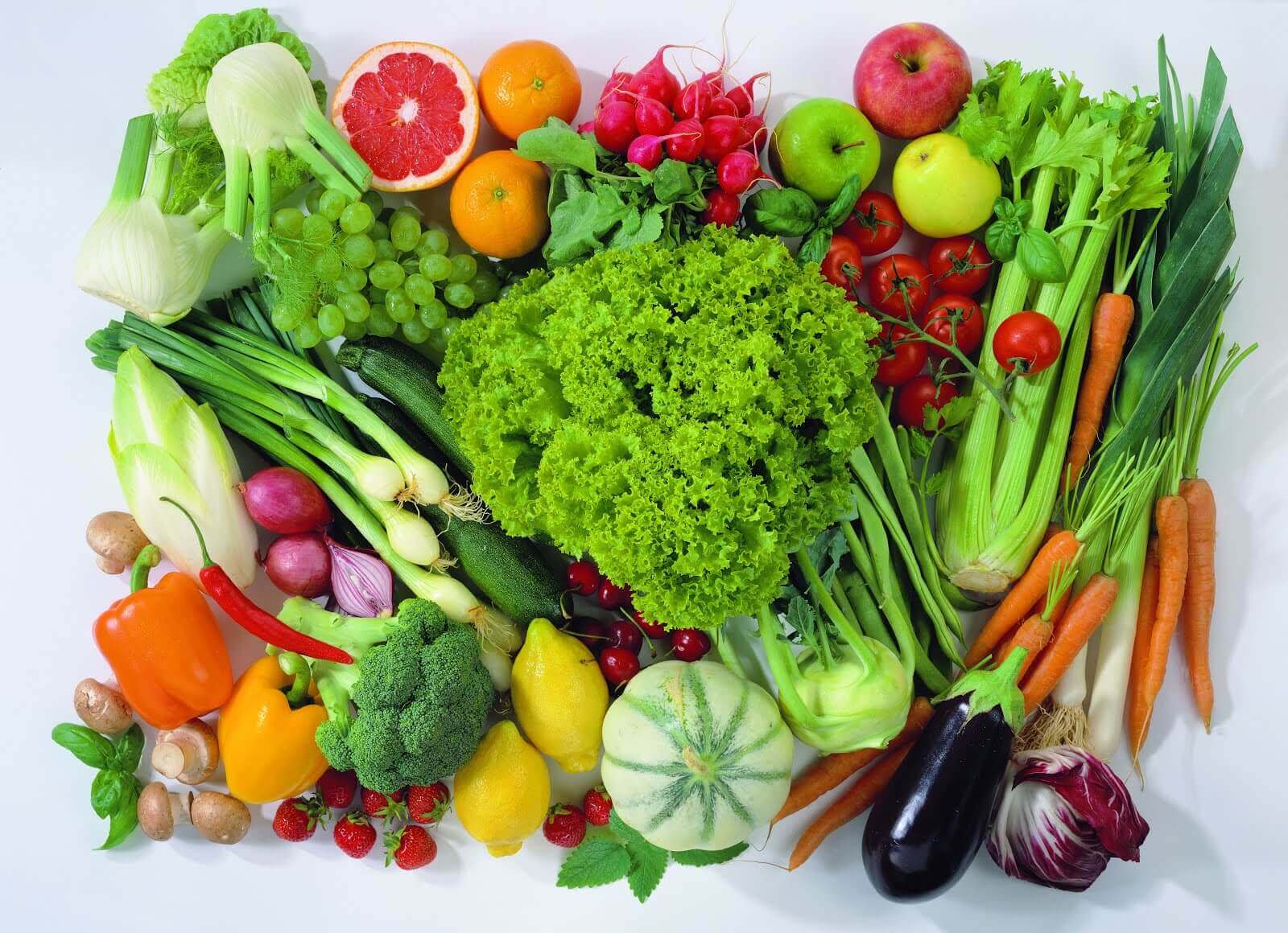 Frutta e verdura colorata.