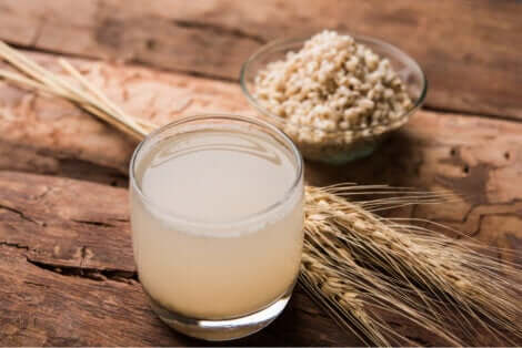 Chicchi d'orzo e acqua d'orzo.