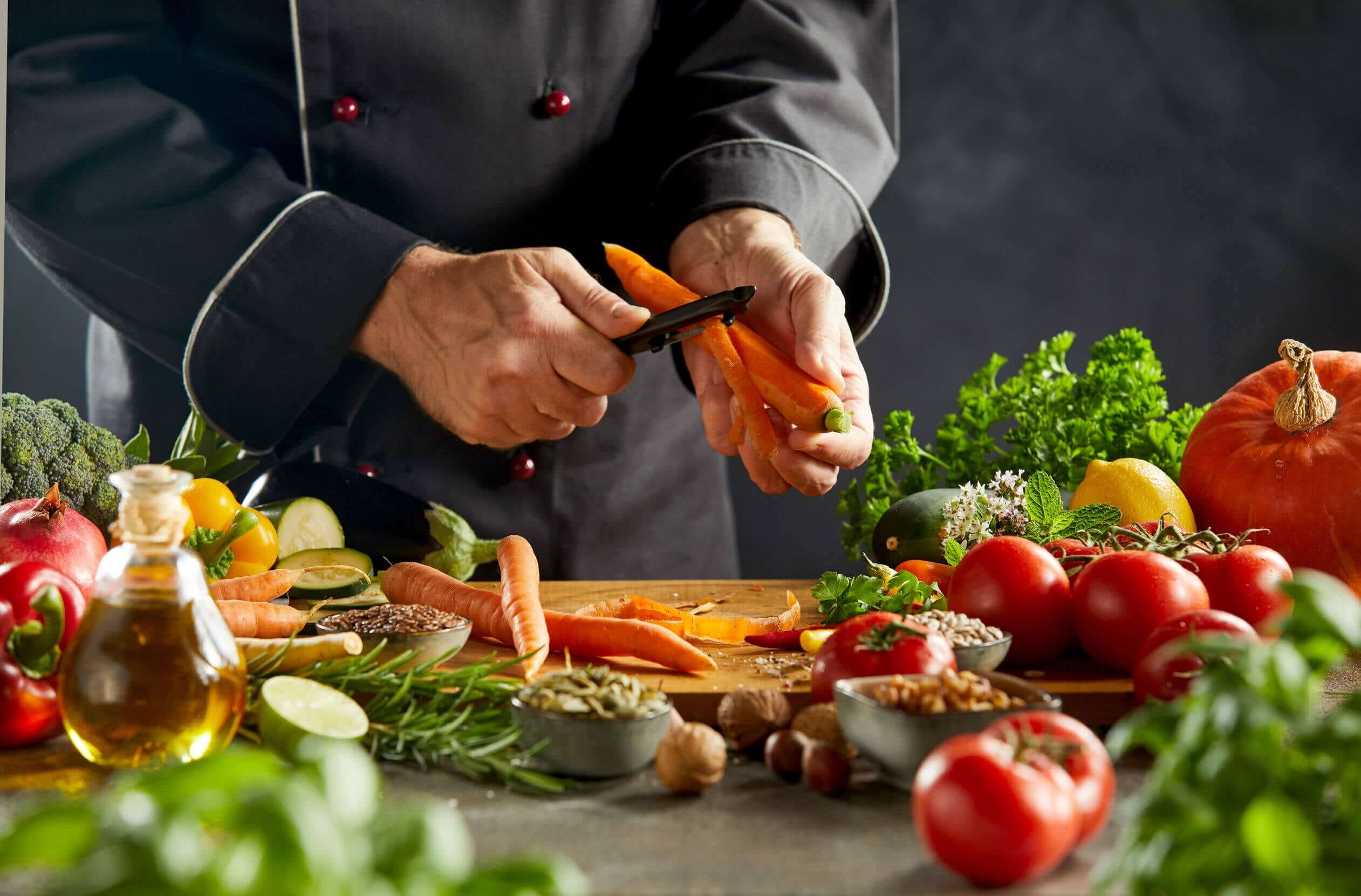 Mangiare le verdure.
